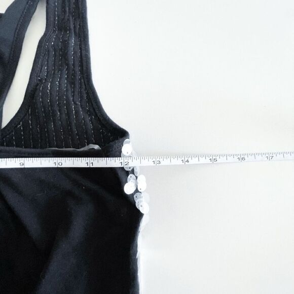 Impress Womens Tank Top Sequin Racerback Tunic Clear Black Size Small - Picture 6 of 7